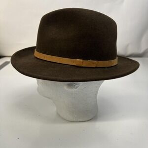 Dorfman Pacific Hat Fedora Fitted Mens Medium 8 Brown Wool Felt Classic‎ USA